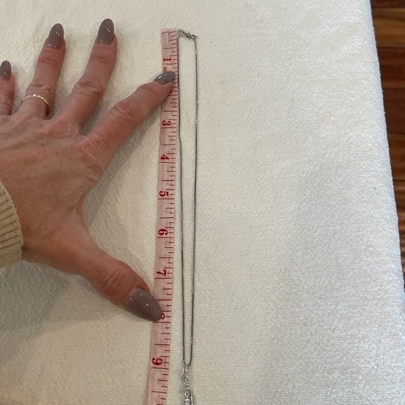 Sterling silver 925 cz pendant classic simple delicate necklace Italy - Picture 6 of 10